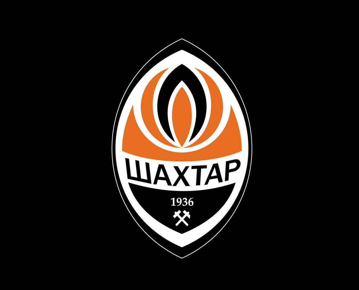 Shakhtar donetsk club logo symbool Oekraïne liga Amerikaans voetbal abstract ontwerp vector illustratie met zwart achtergrond