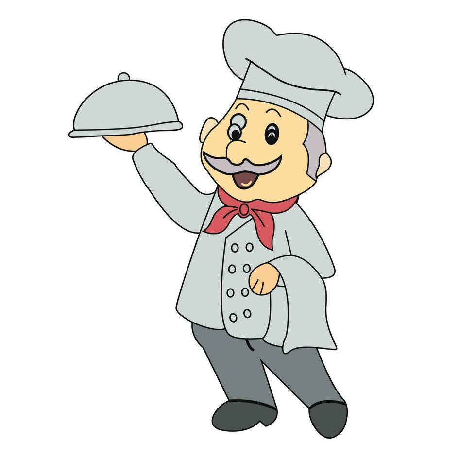 grillig tekenfilm chef illustratie vector