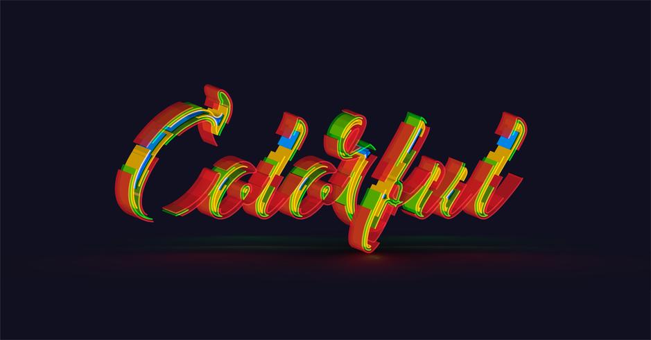 &#39;Kleurrijke&#39; 3D-typografie van een lettertype, vector