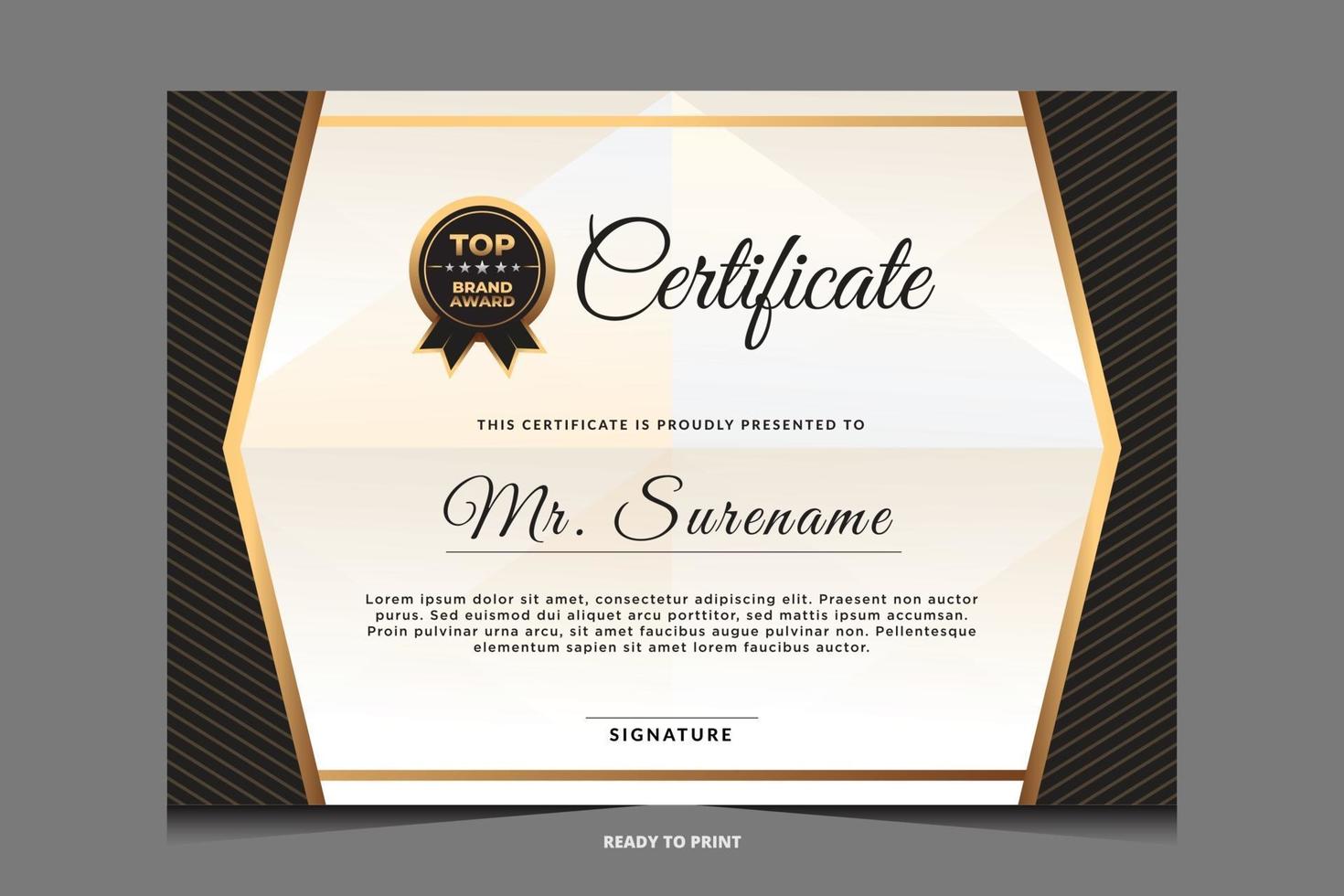 elegant luxe certificaatsjabloonontwerp vector