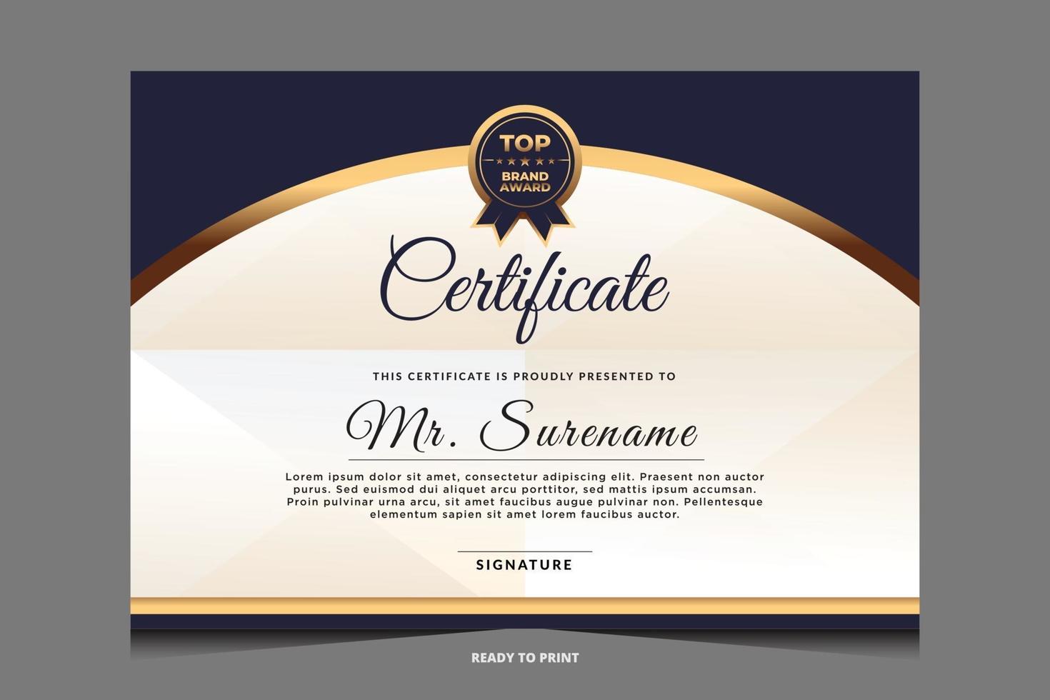 elegant luxe certificaatsjabloonontwerp vector