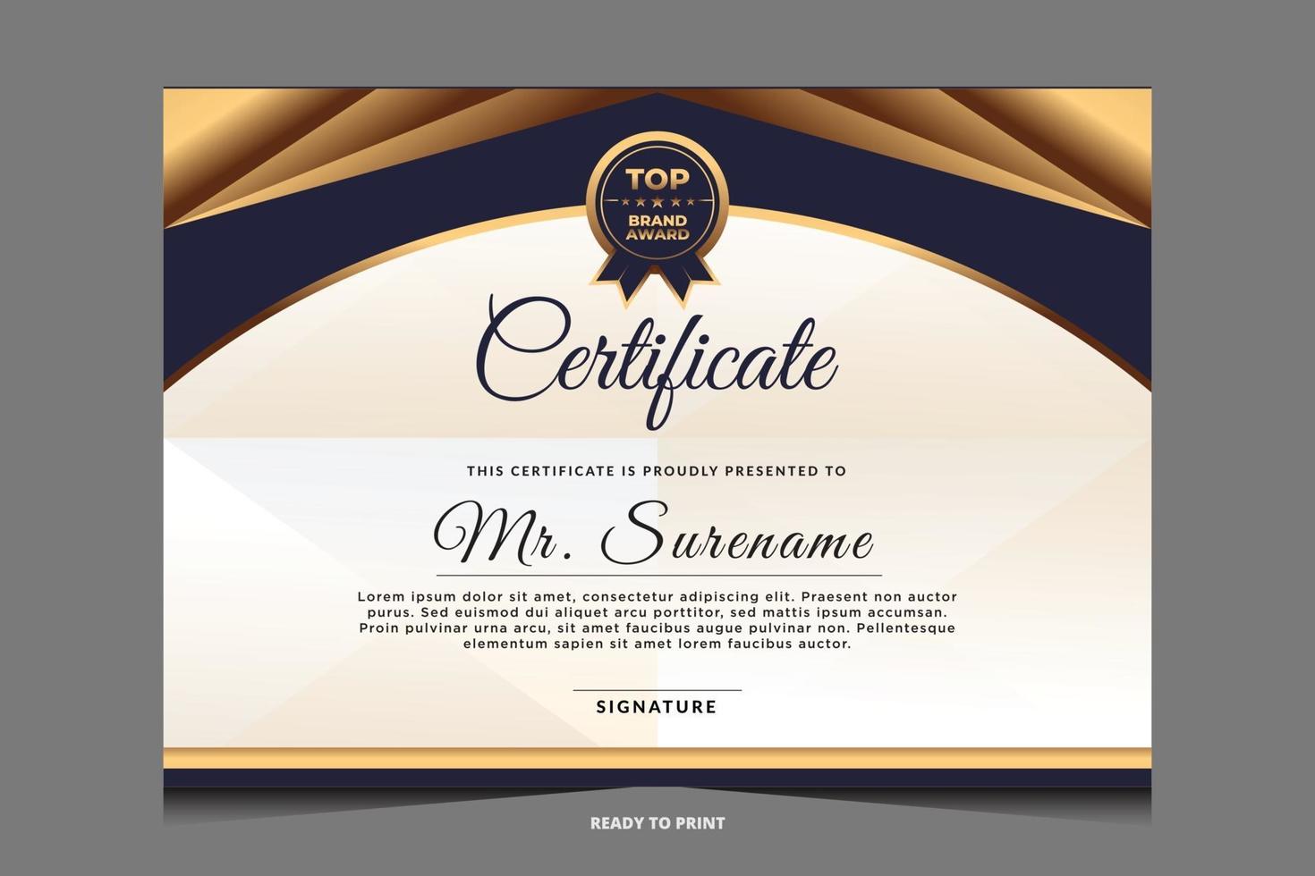 elegant luxe certificaatsjabloonontwerp vector