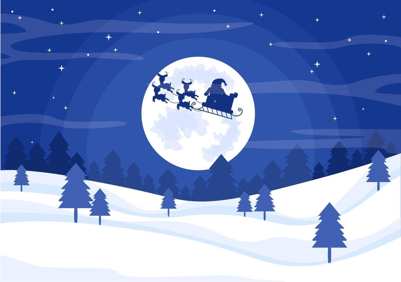 kerst winterlandschap en nieuwjaar achtergrond vectorillustratie vector