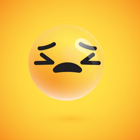 Leuke hoog-gedetailleerde gele emoticon voor Web, vectorillustratie vector