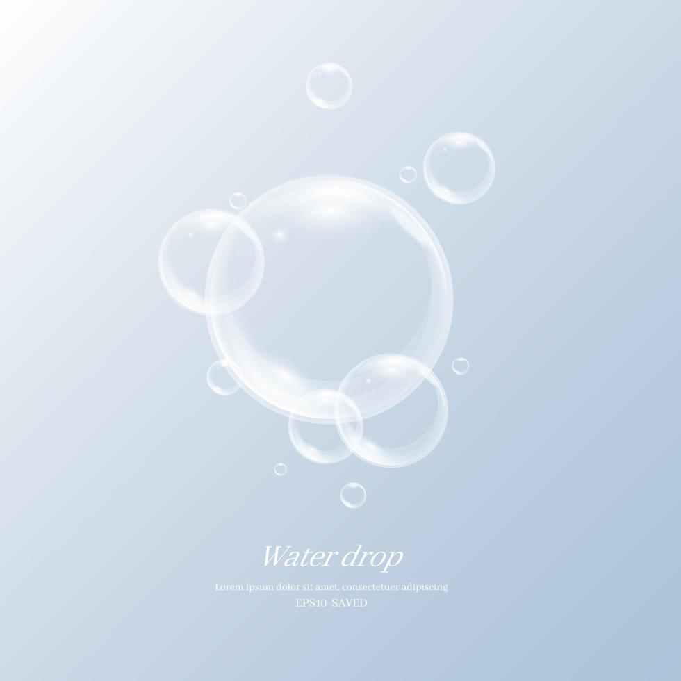 transparante waterdruppels, waterdruppelobject. vector