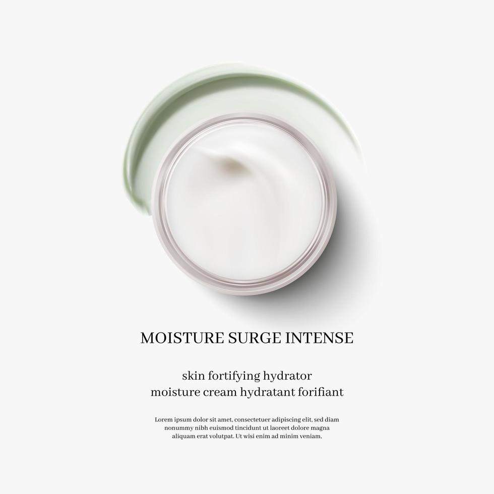 cosmetisch displaypodium, cosmetische advertenties met transparante kleurenschijf. vector