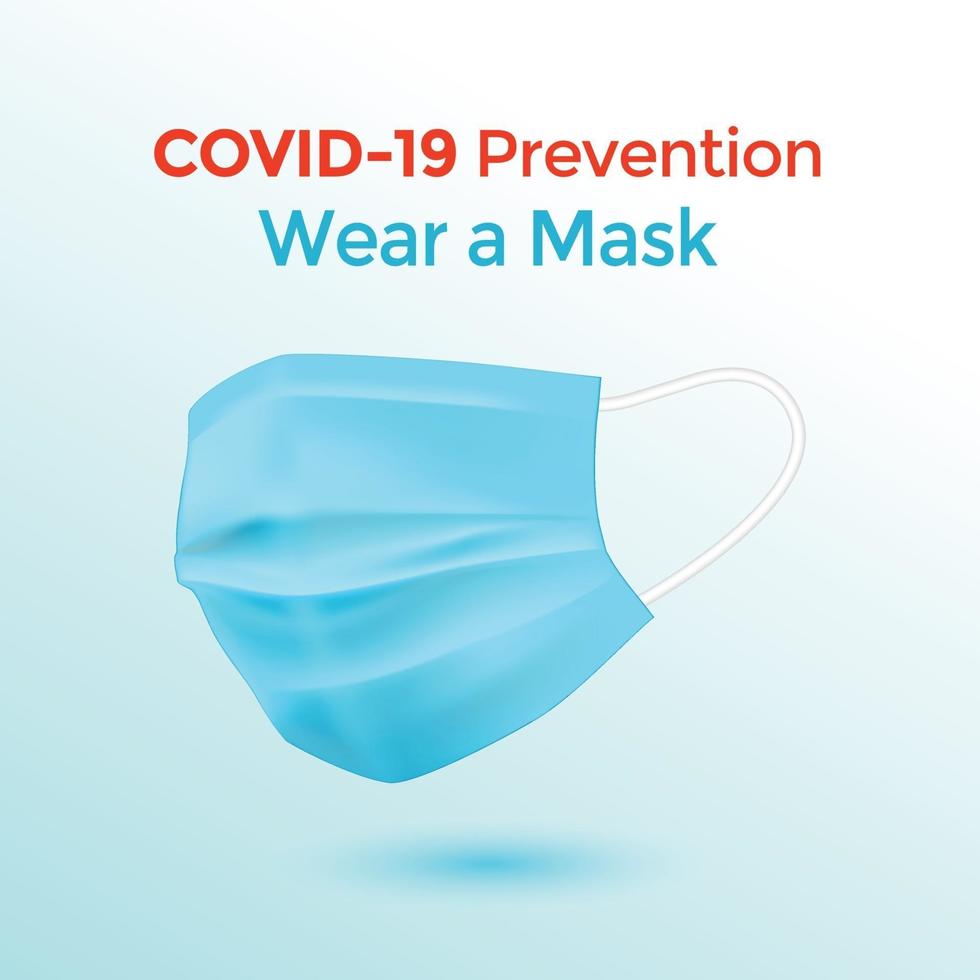 covid-19 preventie, draag een masker vector