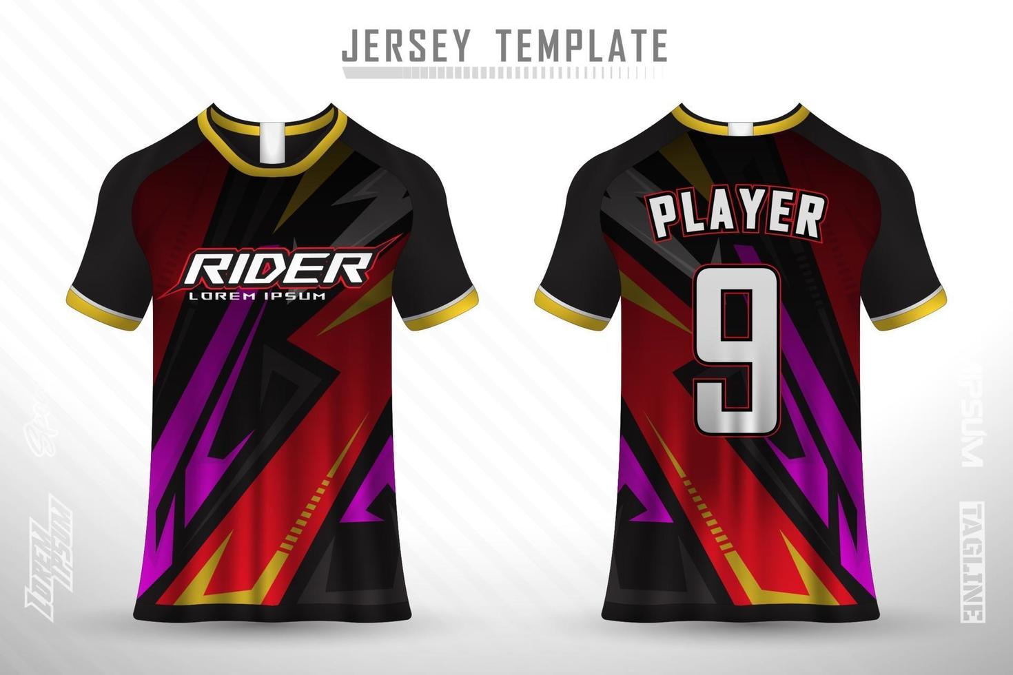 sport jersey en t-shirt sjabloon sport jersey ontwerp vector mockup.