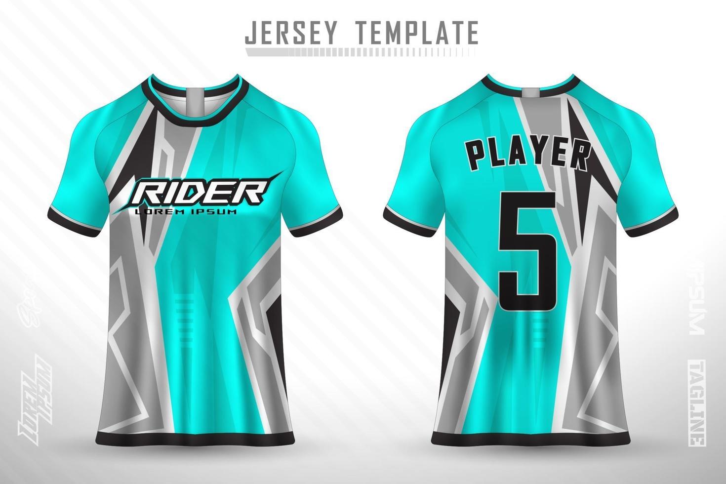 sport jersey en t-shirt sjabloon sport jersey ontwerp vector mockup.