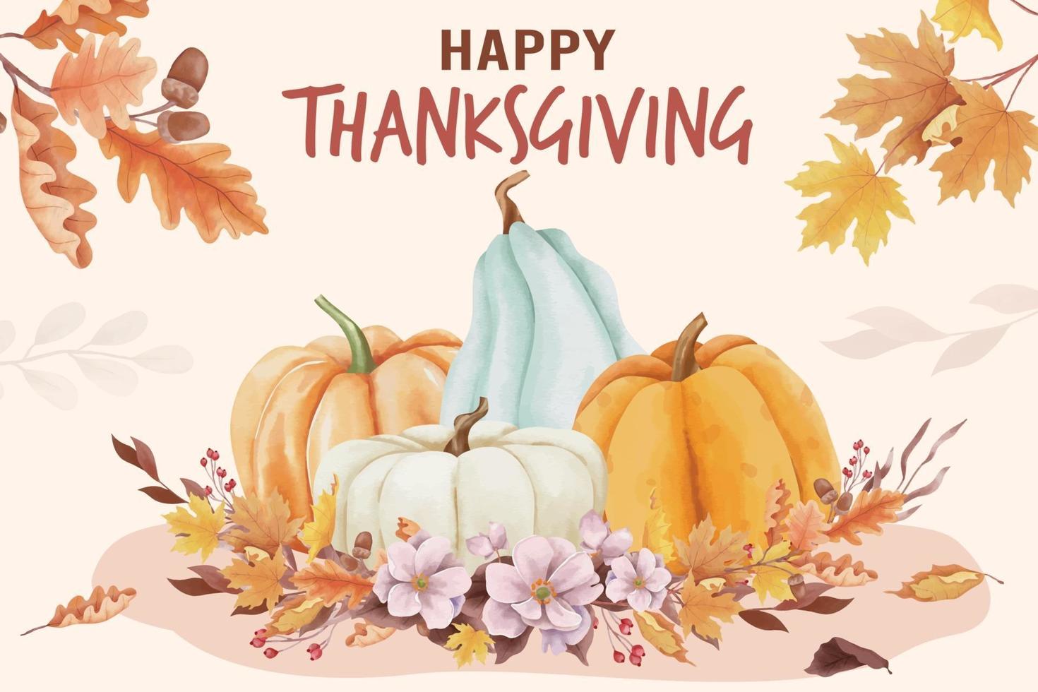 aquarel happy thanksgiving day achtergrond vector