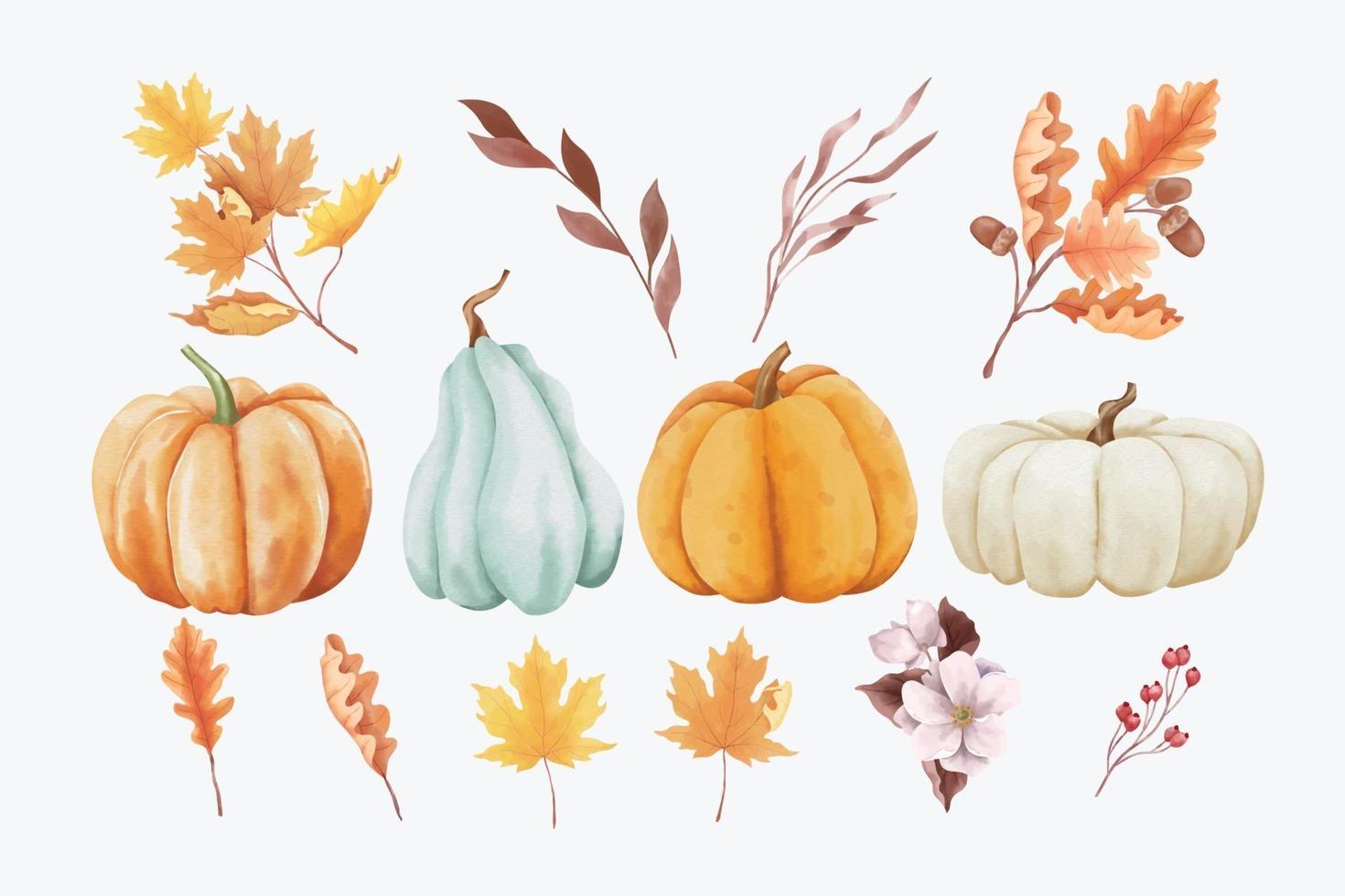 aquarel herfst elementen vector