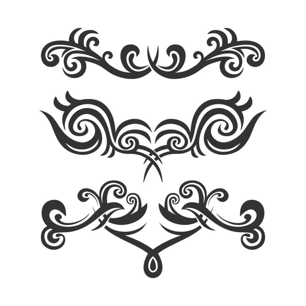 set van drie tattoo ornament met etnisch motief vector