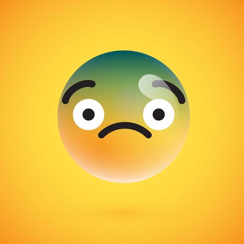 Leuke hoog-gedetailleerde gele emoticon voor Web, vectorillustratie vector