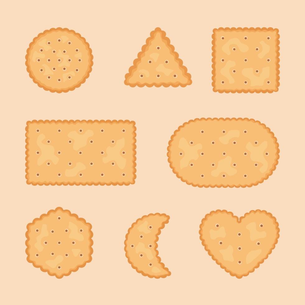 diverse vormen koekjes crackers set vector