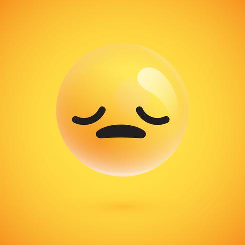 Leuke hoog-gedetailleerde gele emoticon voor Web, vectorillustratie vector