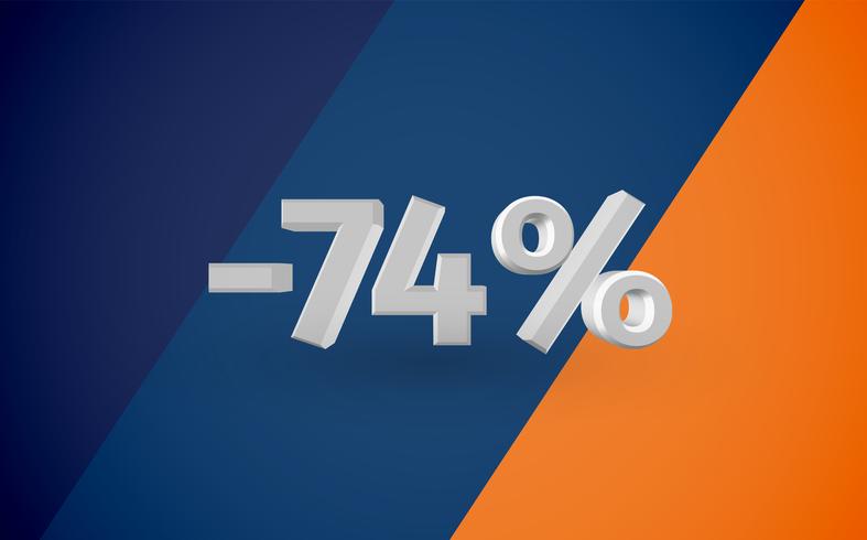 3D verkoopillustratie met percentage, vector