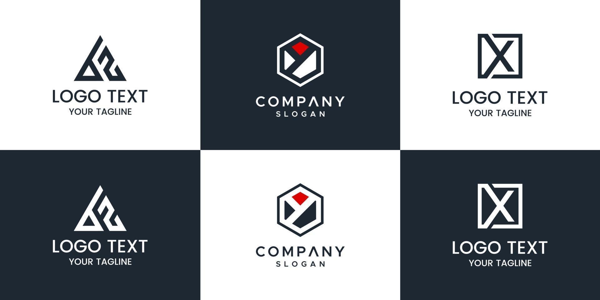 monogram set brief logo ontwerp vector