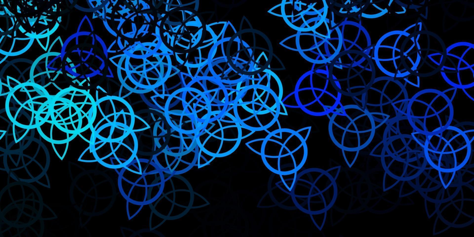 donkerroze, blauwe vectorachtergrond met occulte symbolen. vector