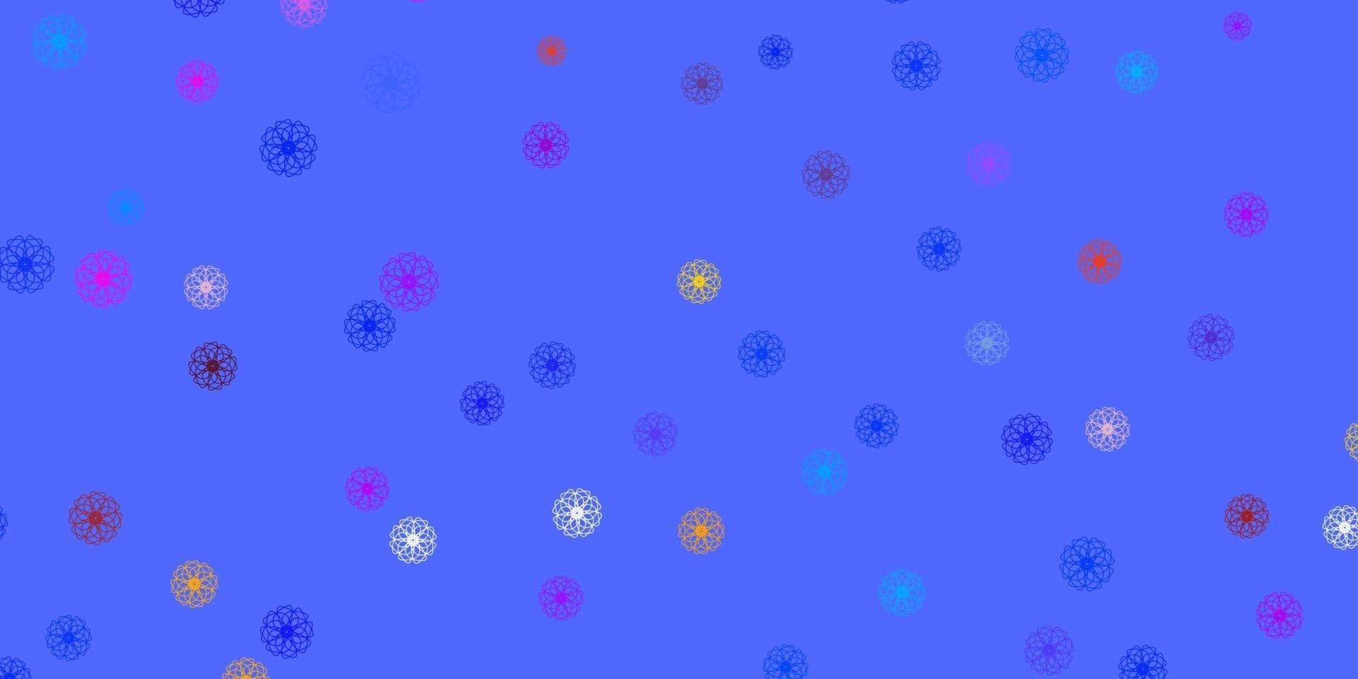 licht veelkleurige vector doodle textuur met bloemen.