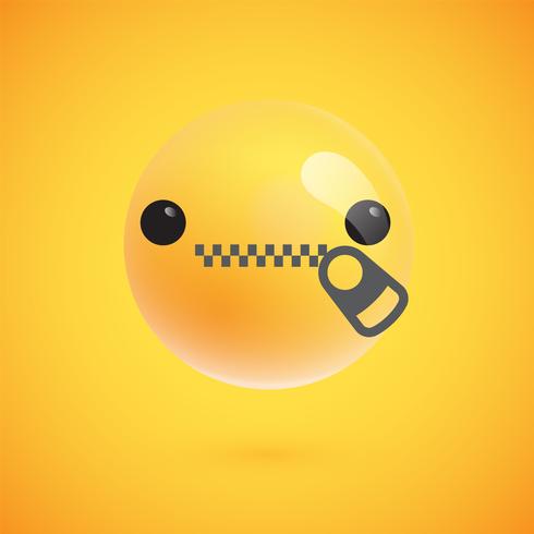 Leuke hoog-gedetailleerde gele emoticon voor Web, vectorillustratie vector