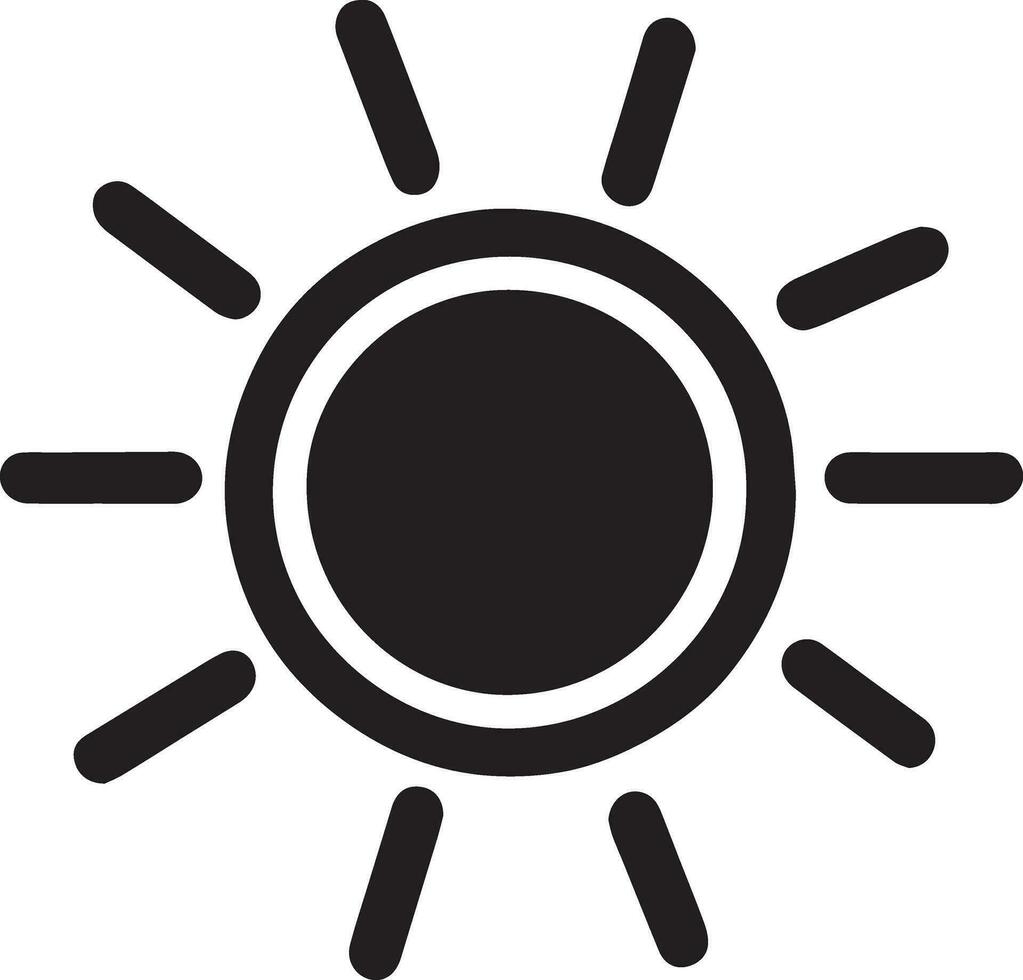 zon icoon vector illustratie silhouet zwart kleur 3