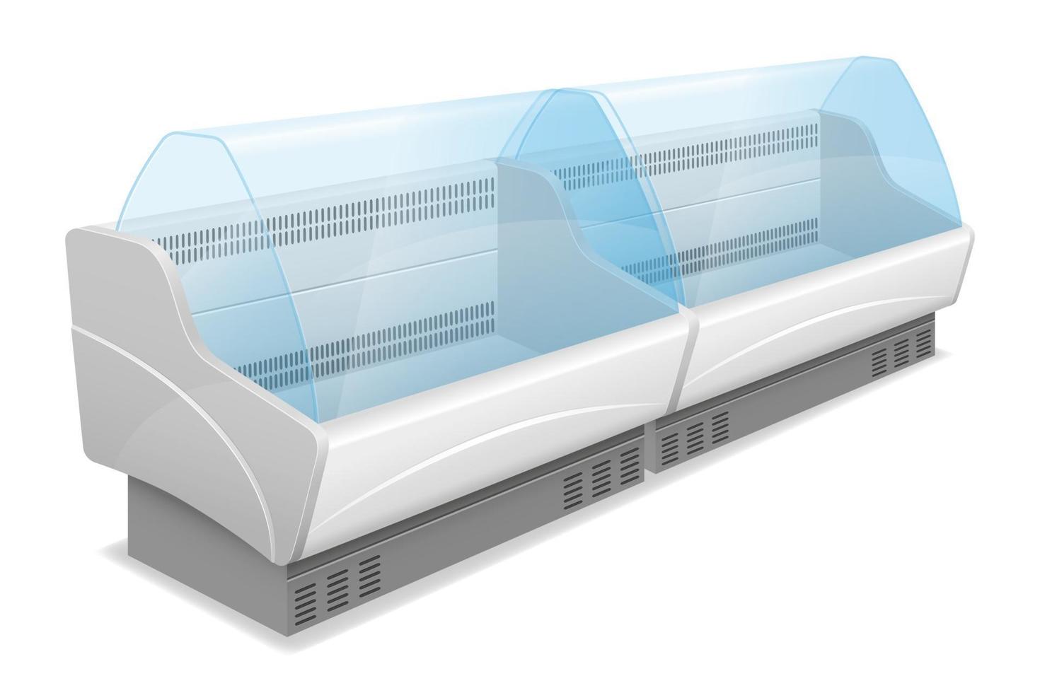 commerciële winkelkoelkast voor het koelen en bewaren van voedsel; vector