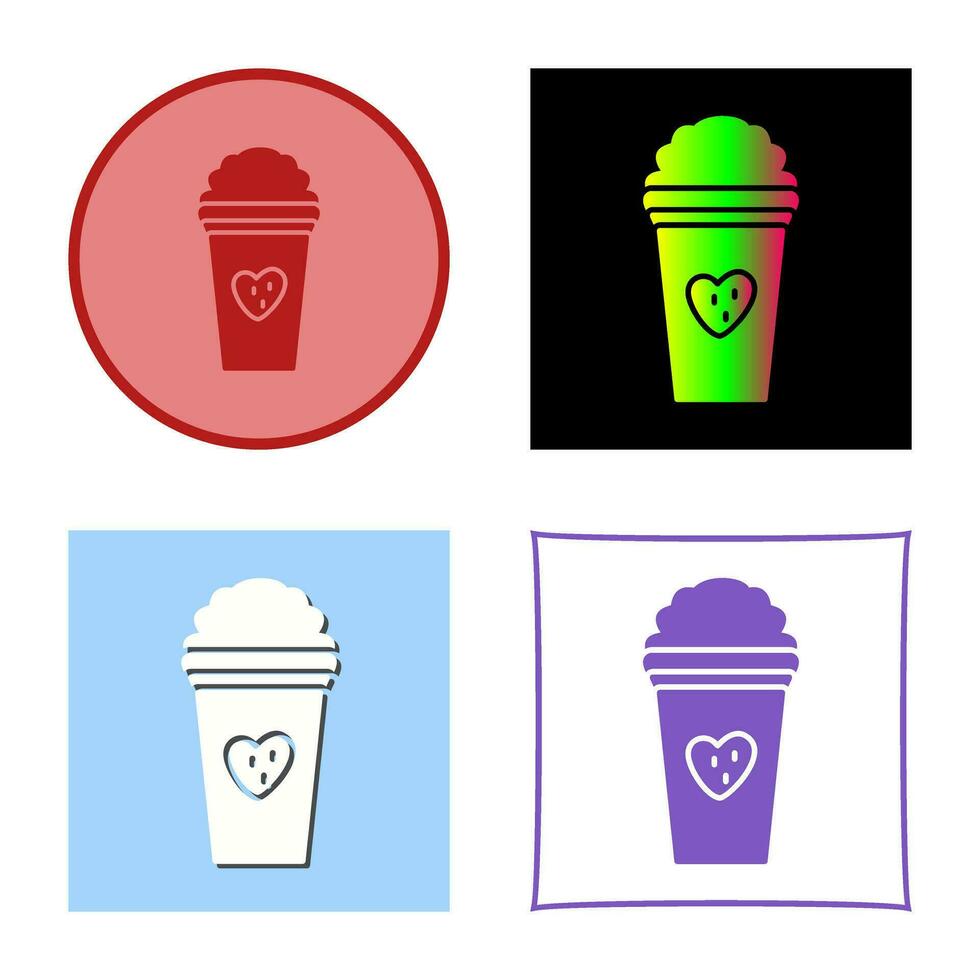 uniek aardbei milkshake vector icoon
