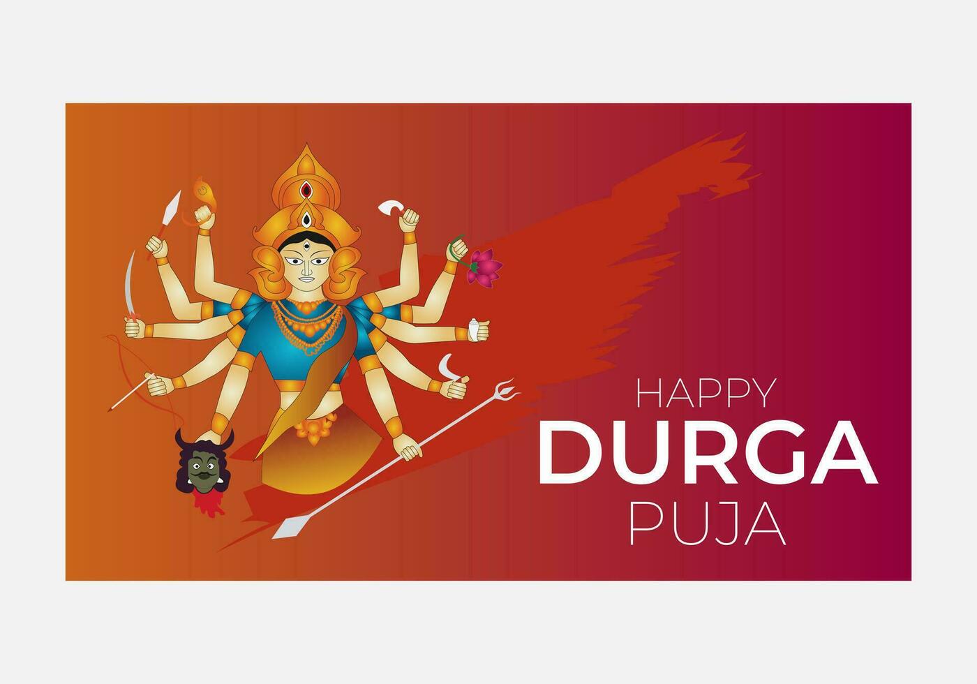 godin durga gezicht in gelukkig durga puja vector