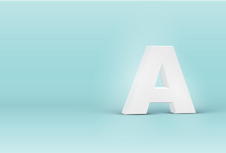 Hoog gedetailleerde 3D-lettertype brief, vectorillustratie vector