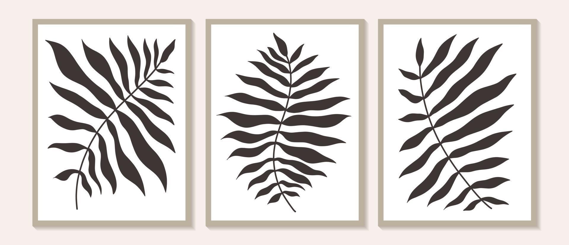 set van botanische hedendaagse kunst aan de muur poster vector