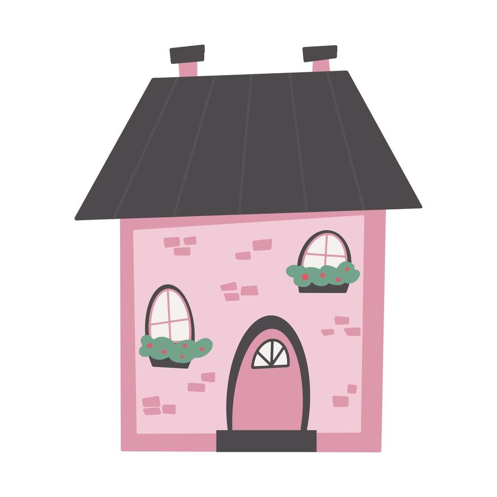 schattig kleurrijk huis kleurrijke vector platte illustratie kinderdagverblijf