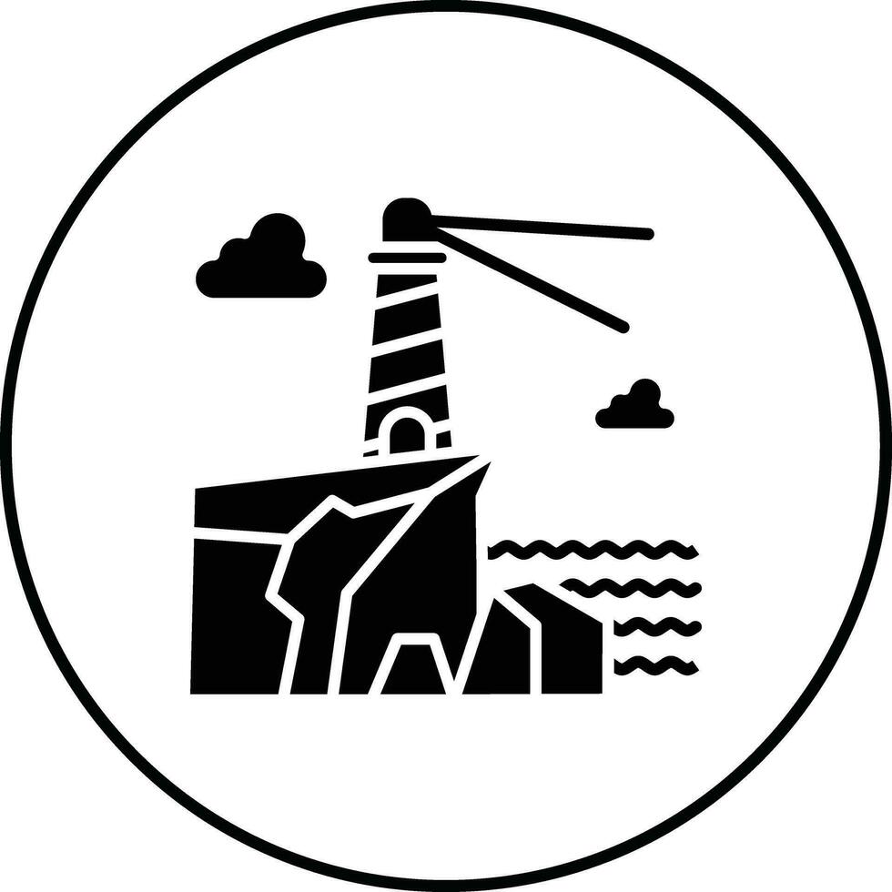 vuurtoren landschap vector icoon