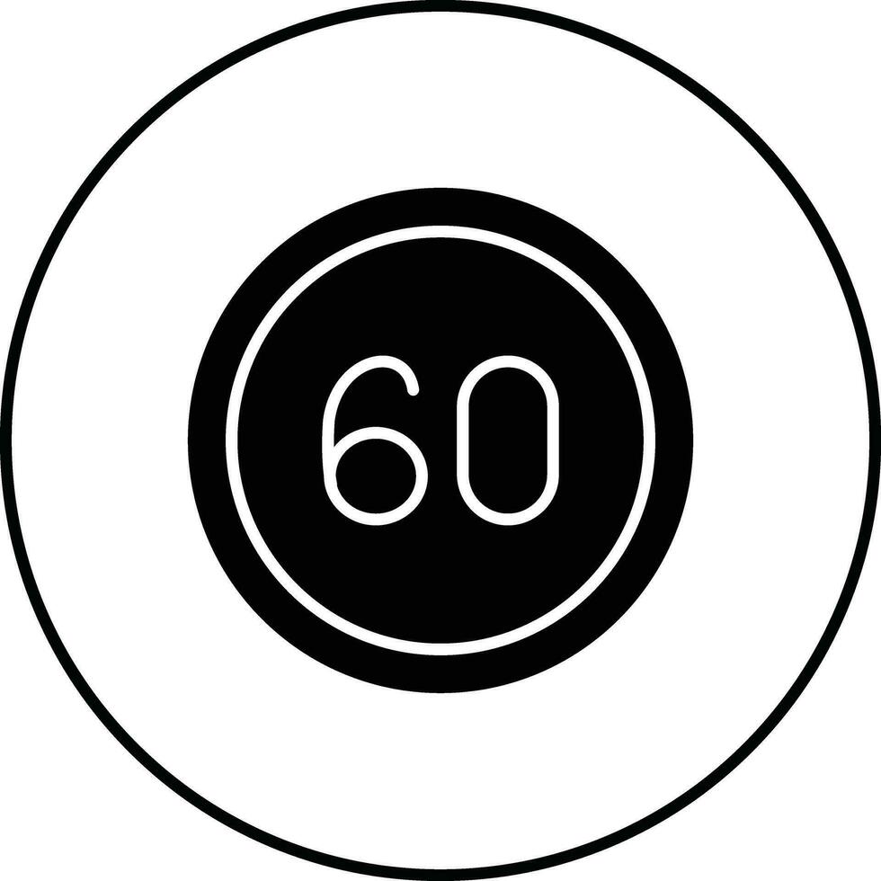 60 snelheid begrenzing vector icoon