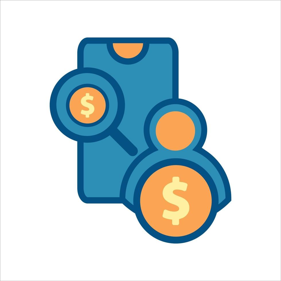 mobiel financiënpictogram, smartphone met geldpictogram vector