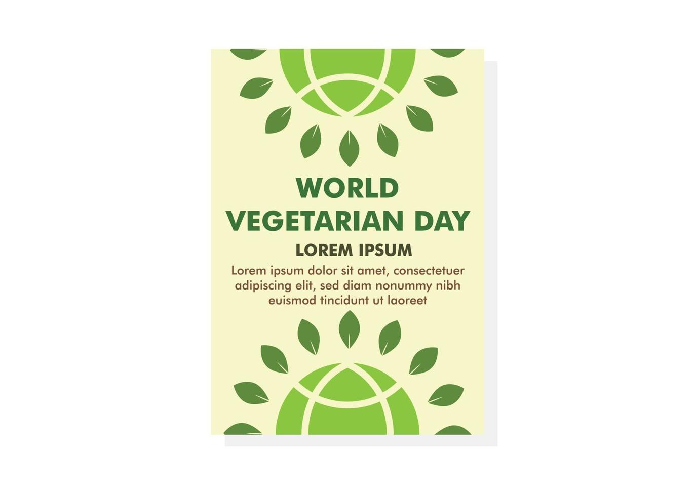 wereld vegetarische dag poster ontwerpsjabloon. ontwerpsjabloon voor flyers. vector