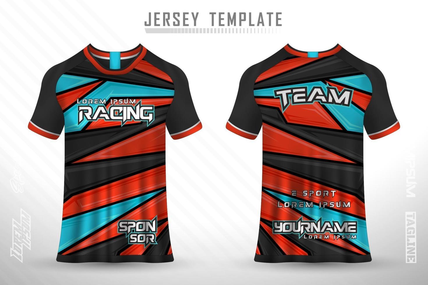 sport jersey en t-shirt sjabloon sport jersey ontwerp vector mockup.