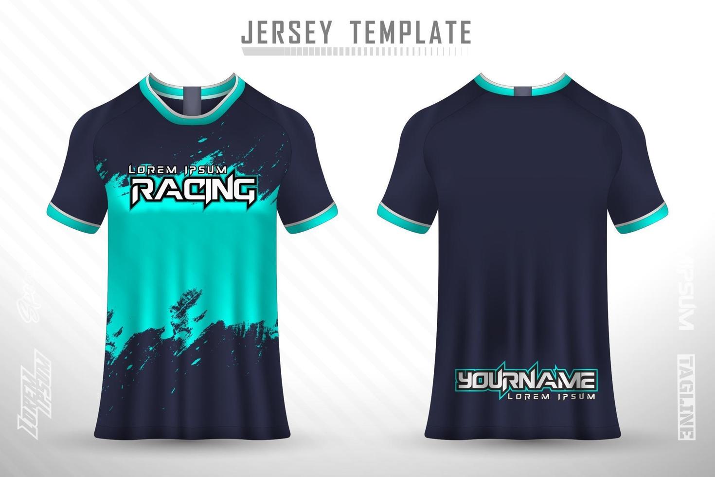 sport jersey en t-shirt sjabloon sport jersey ontwerp vector mockup.