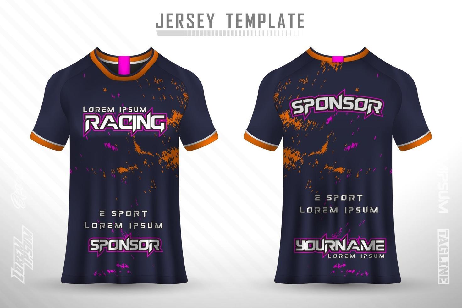 sport jersey en t-shirt sjabloon sport jersey ontwerp vector mockup.