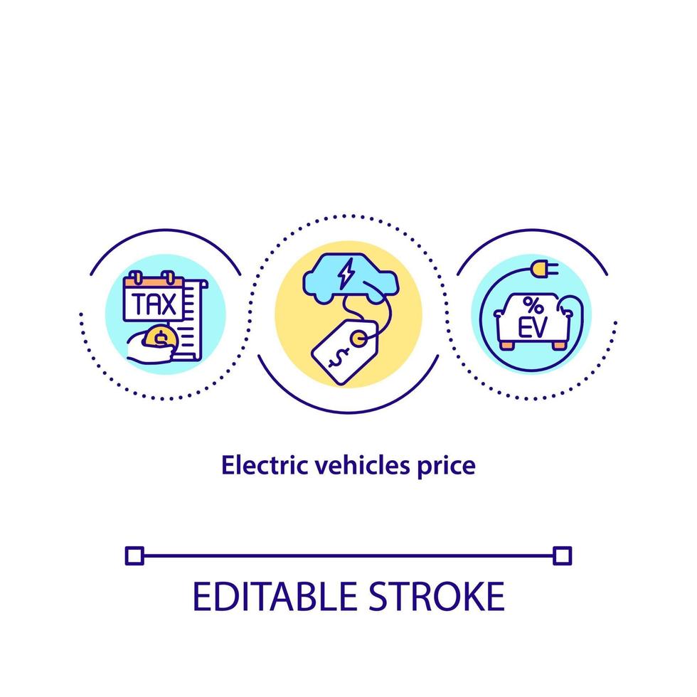 elektrische voertuigen prijs concept icoon. vector