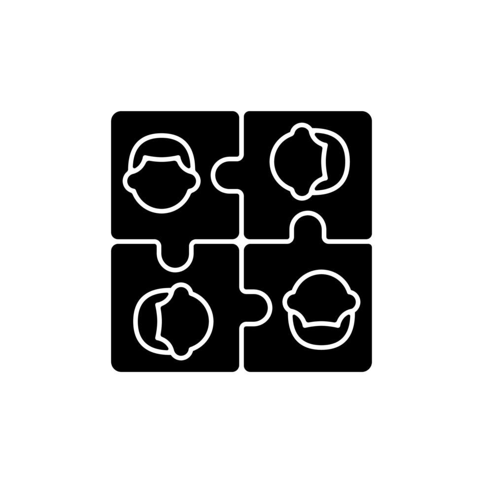 teambuilding zwarte glyph-pictogram vector