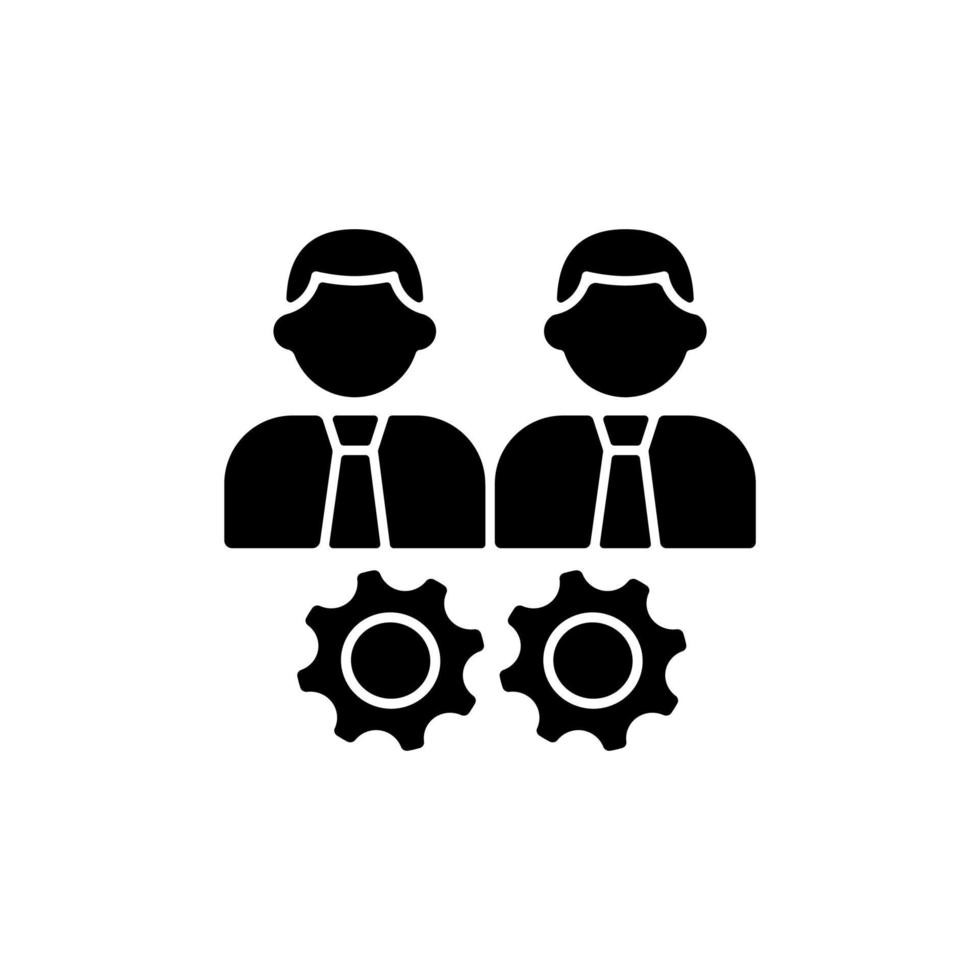 samenwerking zwarte glyph-pictogram vector