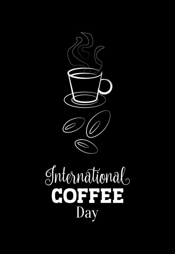 Internationale koffie dag teken vector
