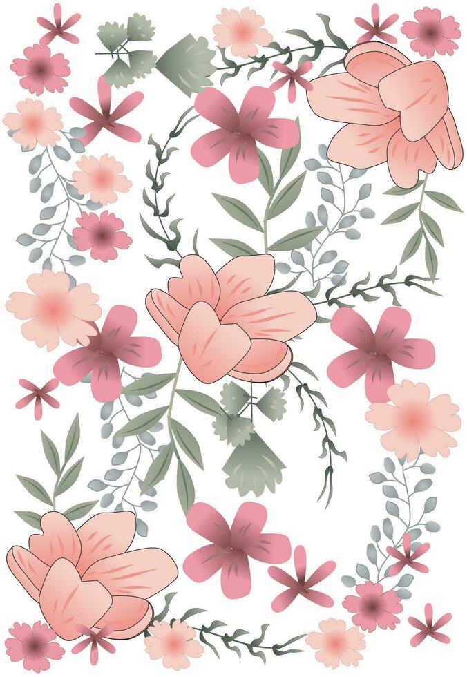 bloemen decoratief ornament en vector illustratie