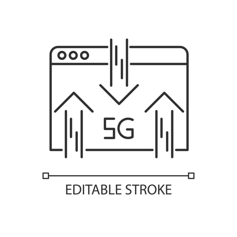 5g webbrowser pixel perfect lineair pictogram vector