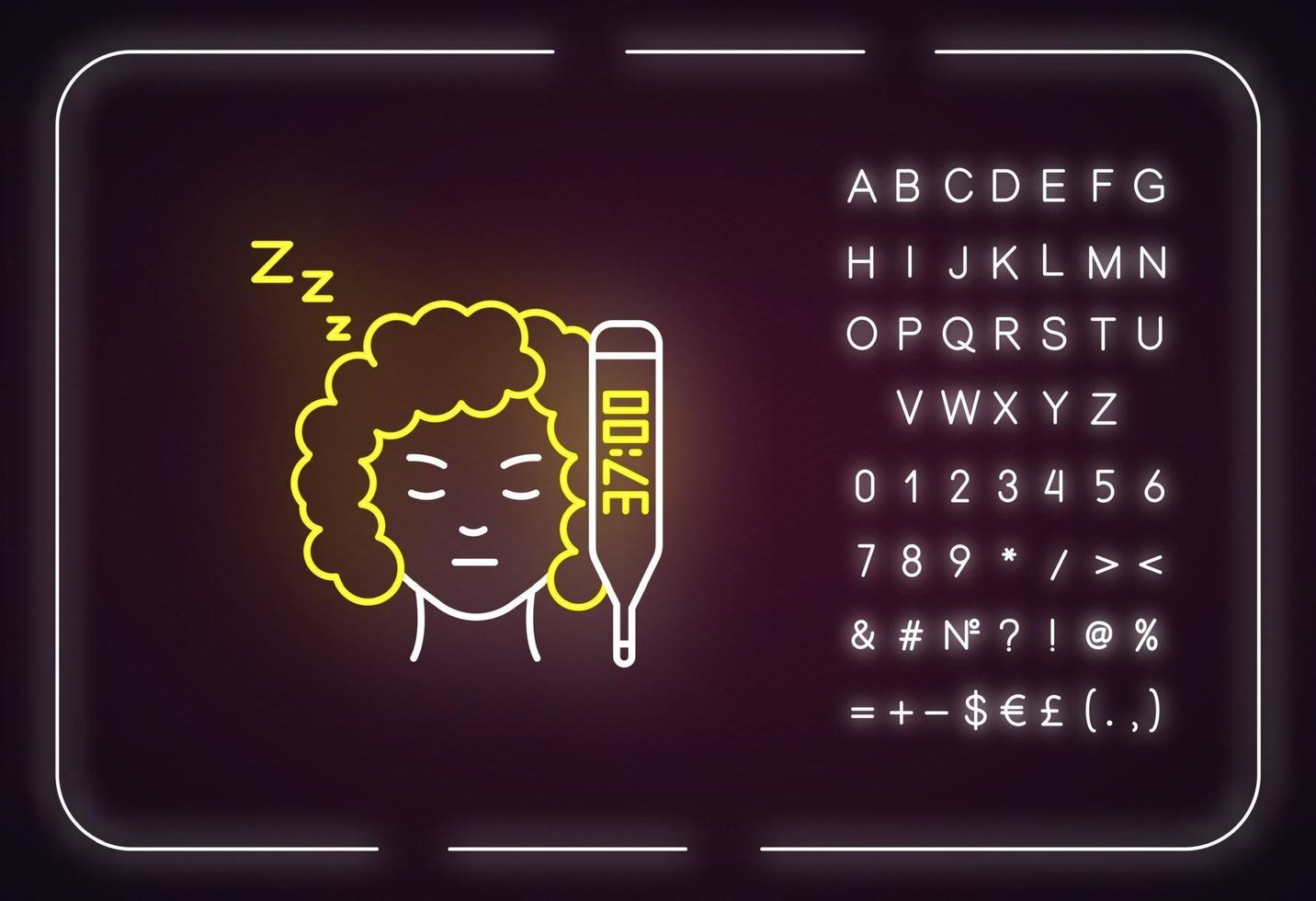 neonlichtpictogram verhoogde basale temperatuur vector