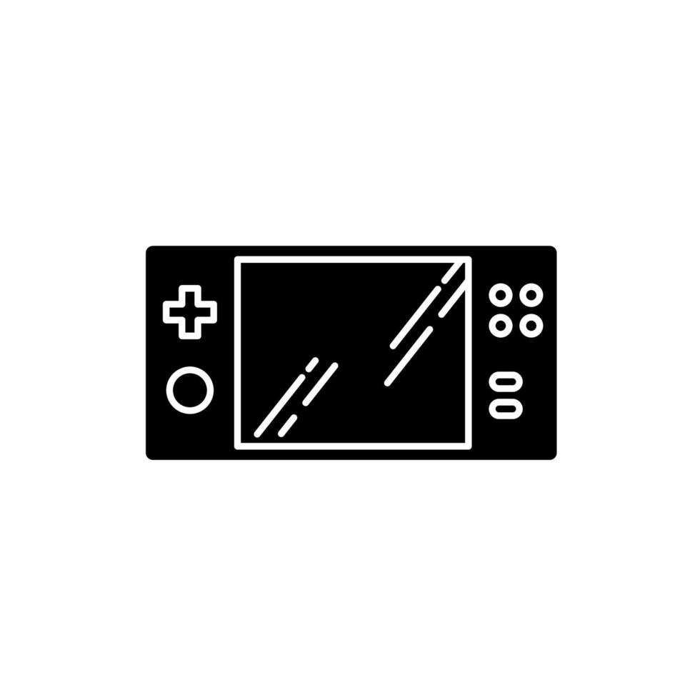 draagbare videogameconsole zwart glyph-pictogram vector