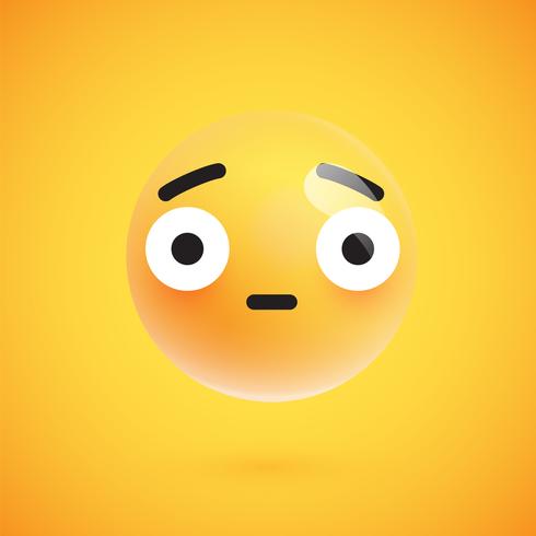 Leuke hoog-gedetailleerde gele emoticon voor Web, vectorillustratie vector