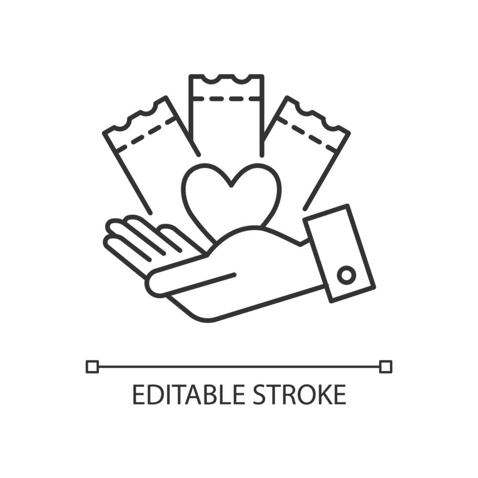 liefdadigheidsloterijspel lineair pictogram vector