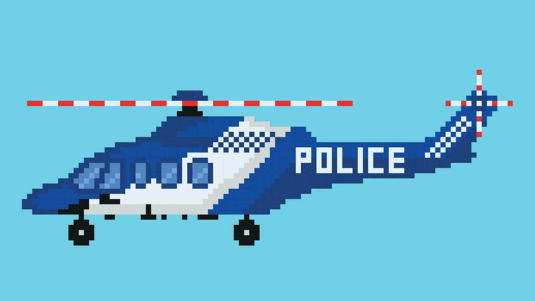 een Politie helikopter ontworpen in 8 beetje pixel. een pixel kunst illustratie. vector
