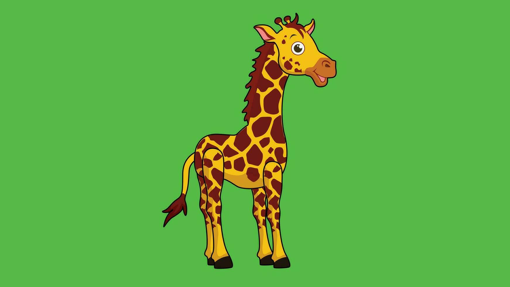 een schattig giraffe vector is ontworpen met een geel gevlekte patroon. getrokken door lijnen en gekleurd.